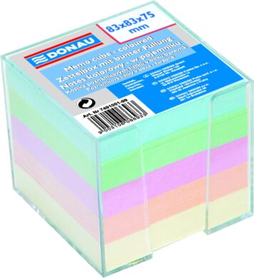 Blok poznámkový nelepený v zásobníku, mix barev, 92x92 mm  (212270007)