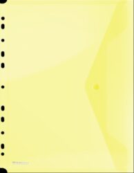 Desky spis. A4 PVC s euroděrováním a drukem, žluté - Oblka s drukem prhledn A4, eurodrovn .