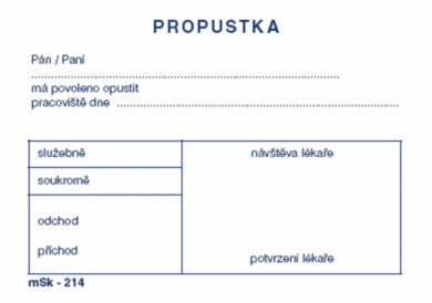 Propustka  (213110042)